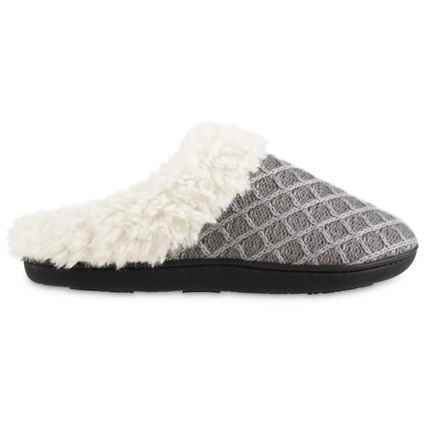 Women's Diamond Sweater Knit Hoodback Slipper In Light Gray