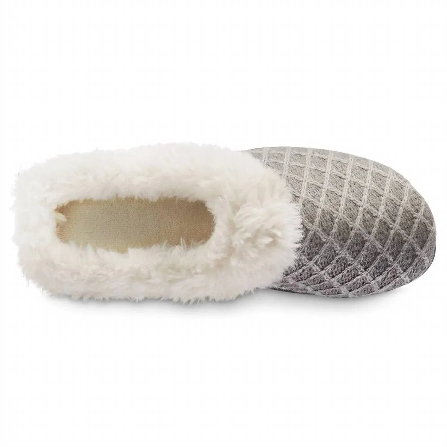 Women's Diamond Sweater Knit Hoodback Slipper In Light Gray