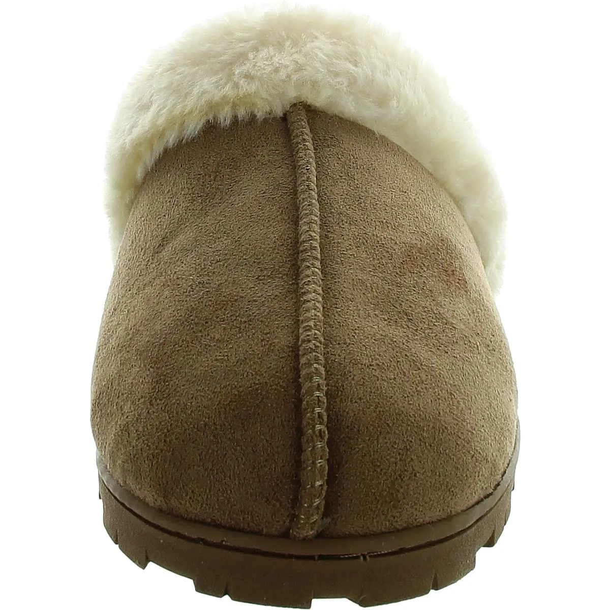 Womens Faux Fur Faux Suede Slide Slippers