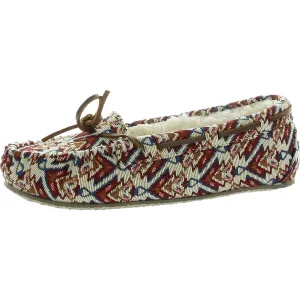 Womens Faux Fur Lined Polyester Moccasin Slippers