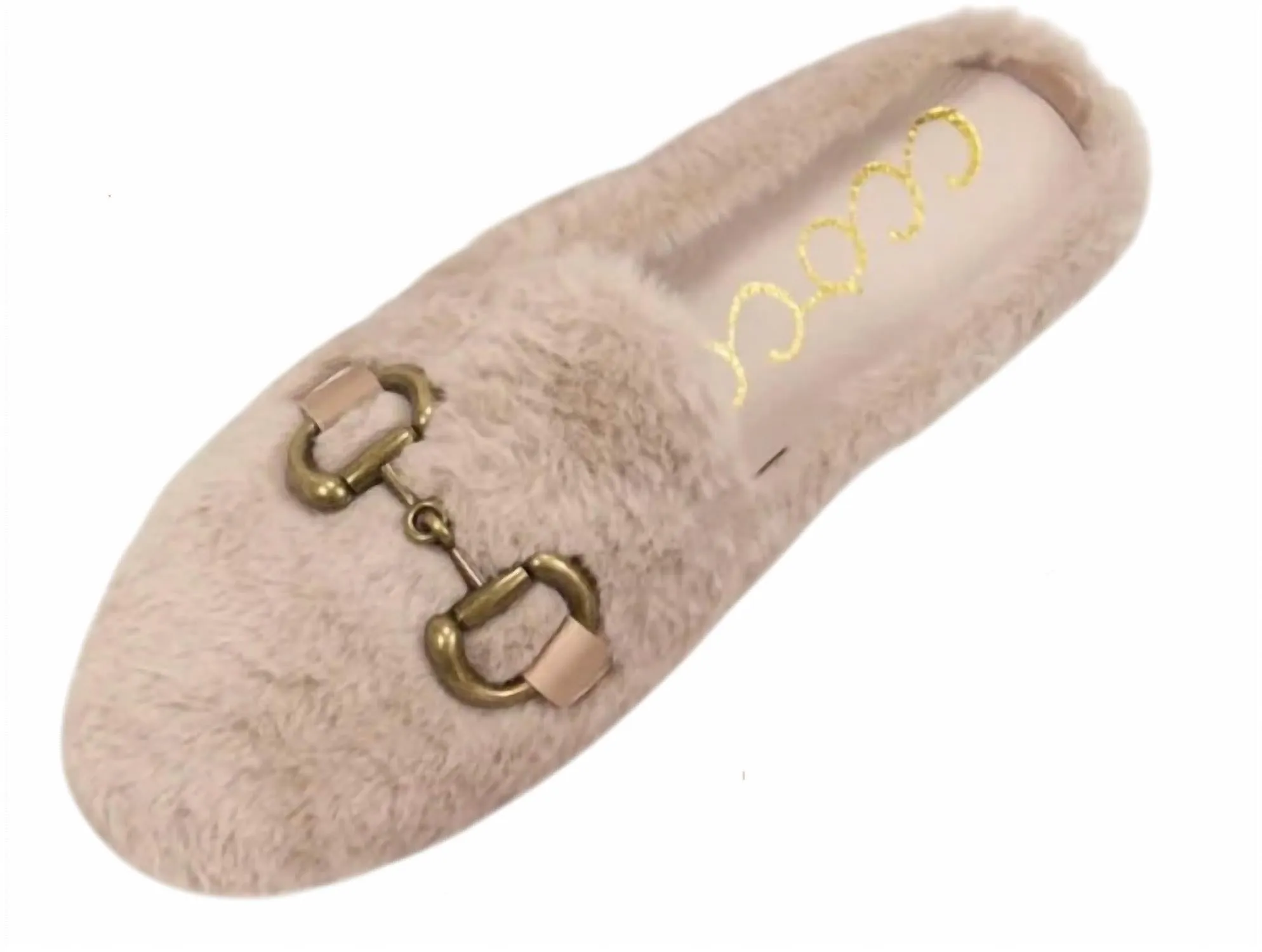 Women's Faux Fur Slides In Taupe