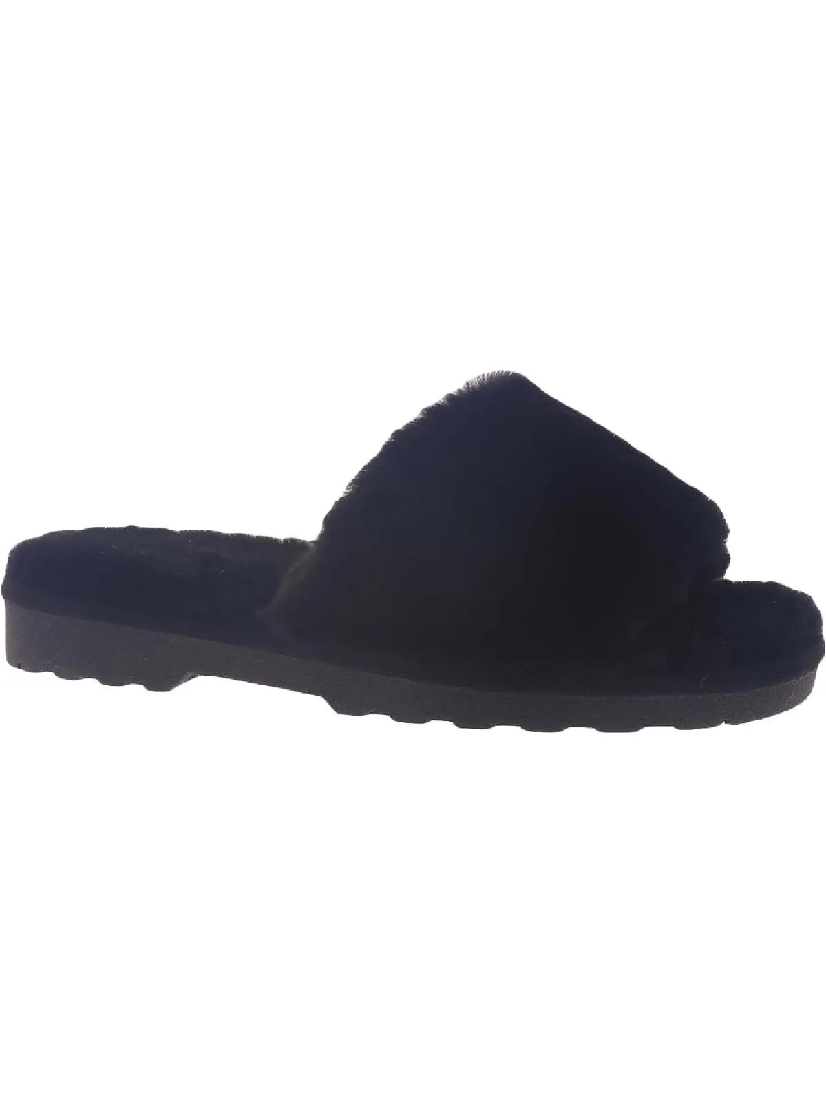Womens Faux Fur Slip On Slipper Shoes
