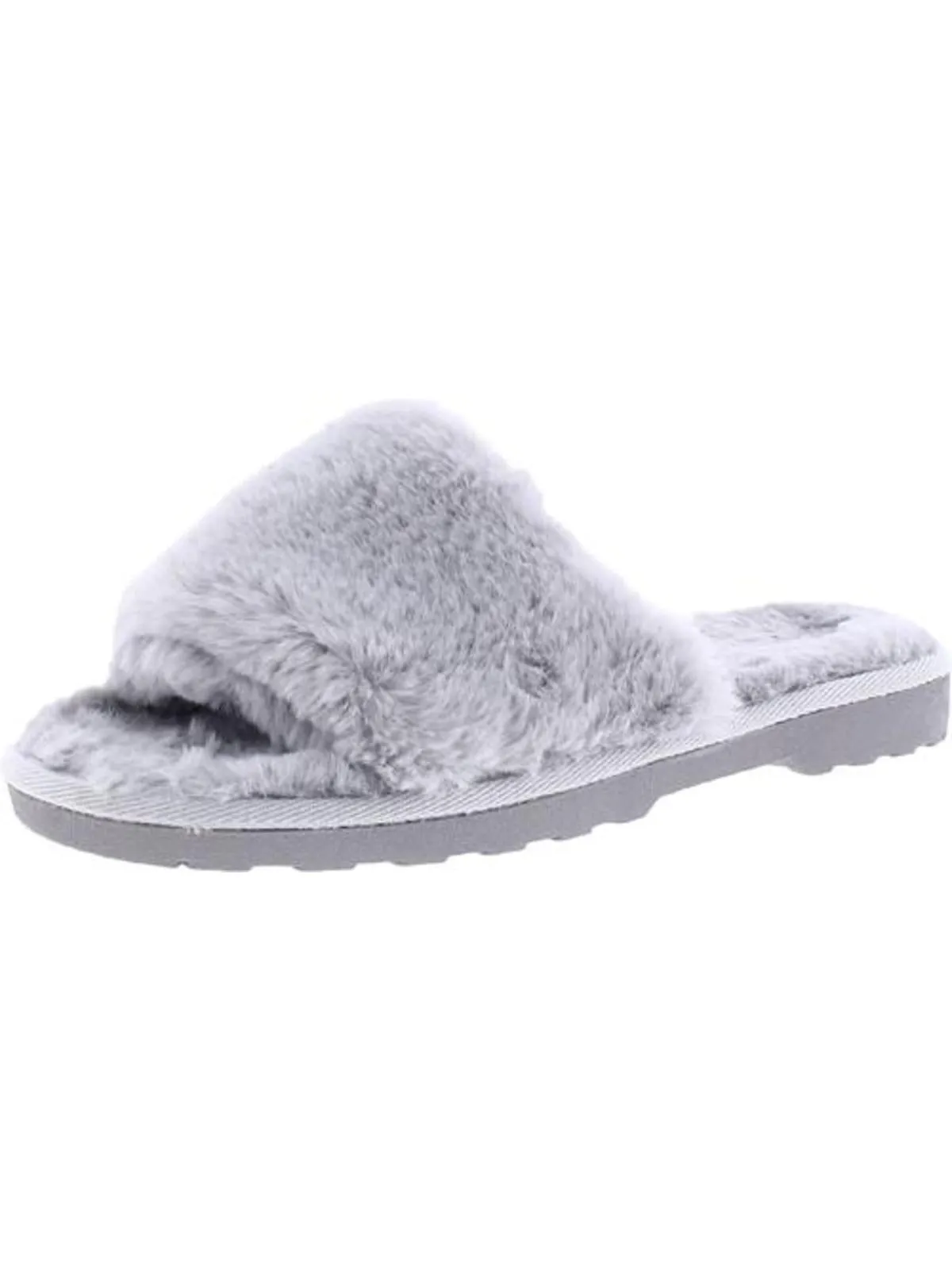 Womens Faux Fur Slip On Slipper Shoes