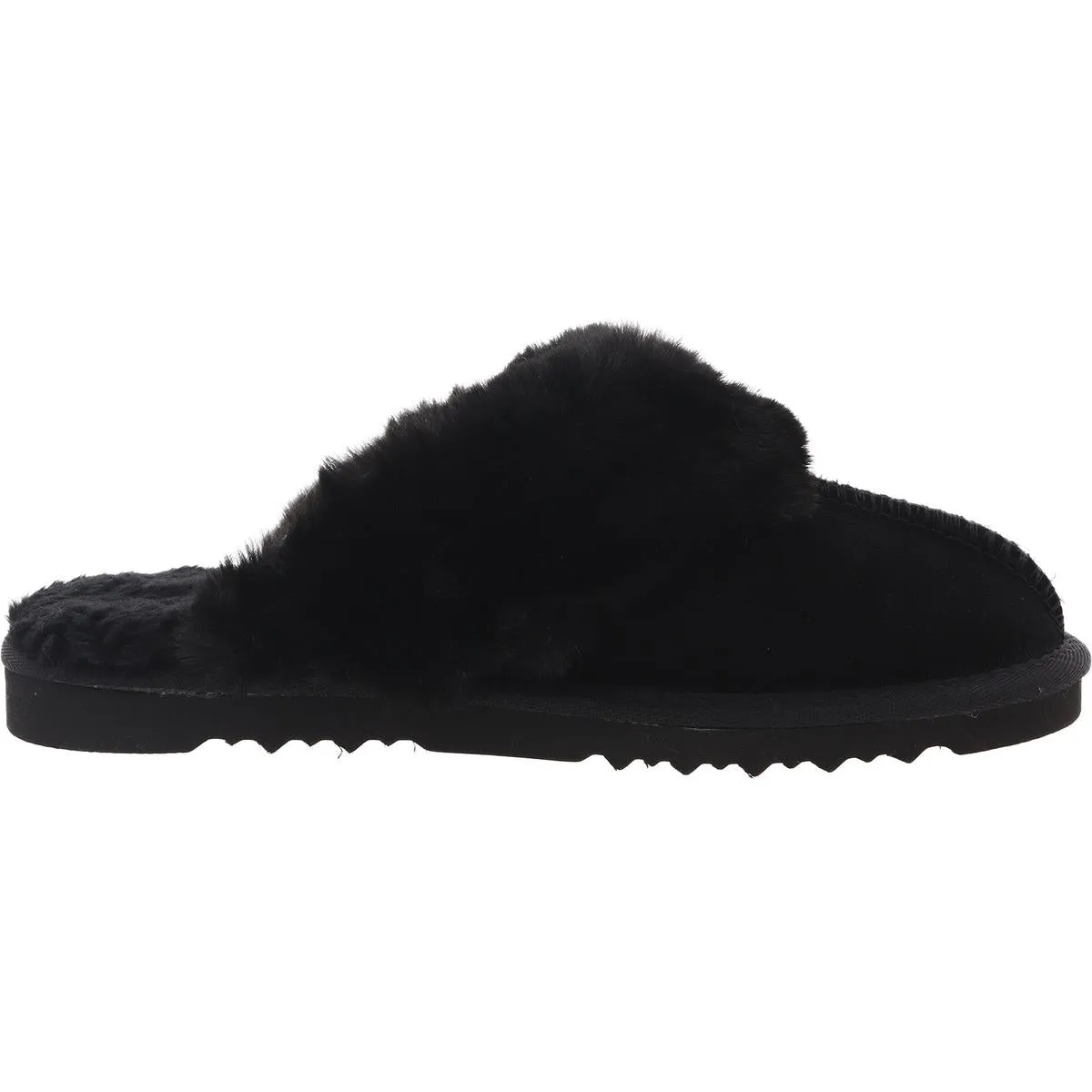 Womens Faux Fur Suede Slide Slippers