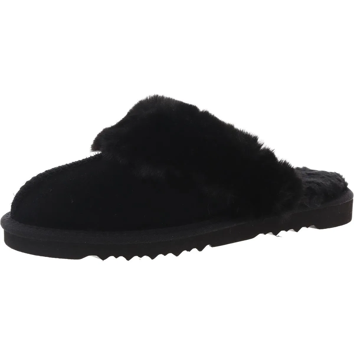 Womens Faux Fur Suede Slide Slippers
