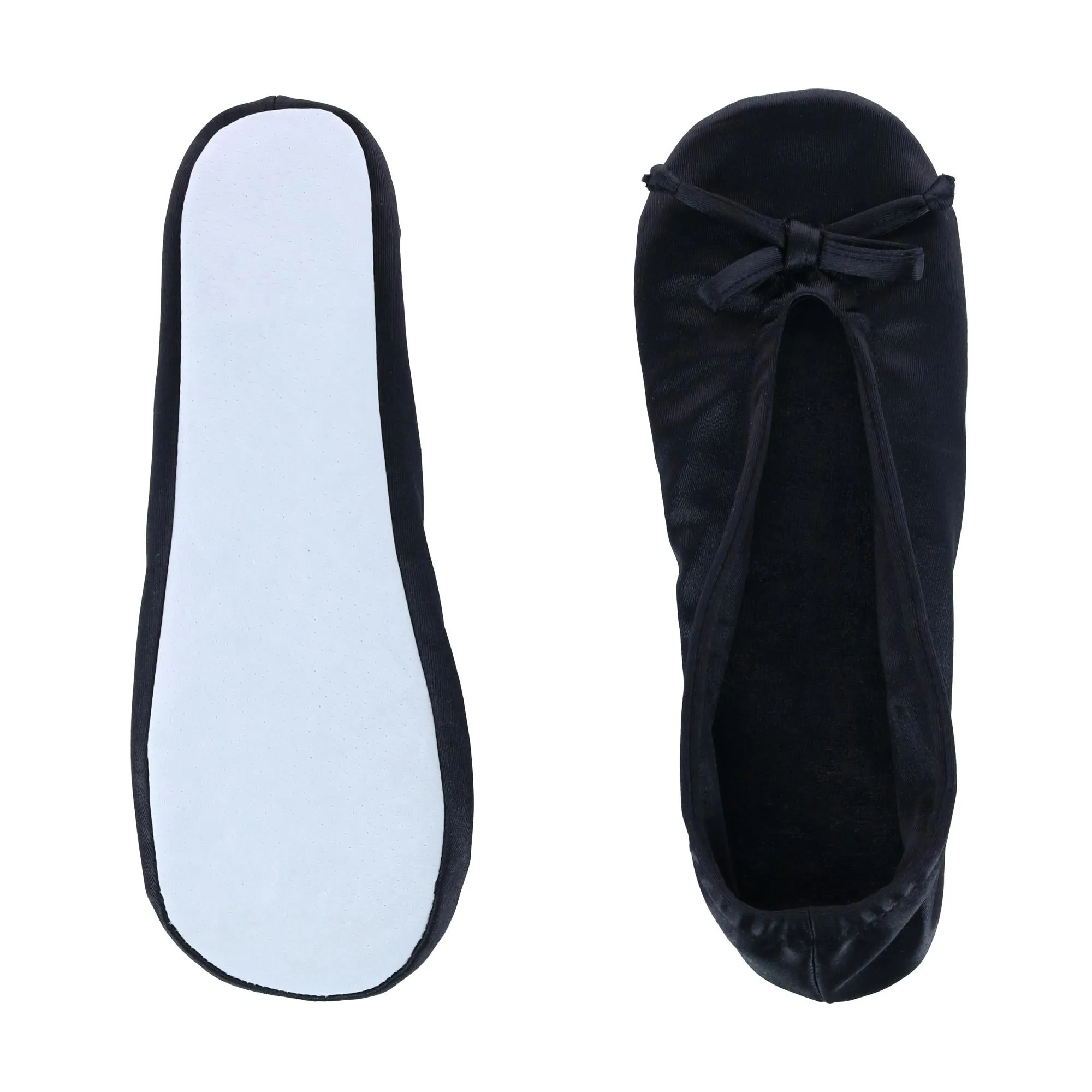 Women's Satin Ballerina Slipper House Shoe