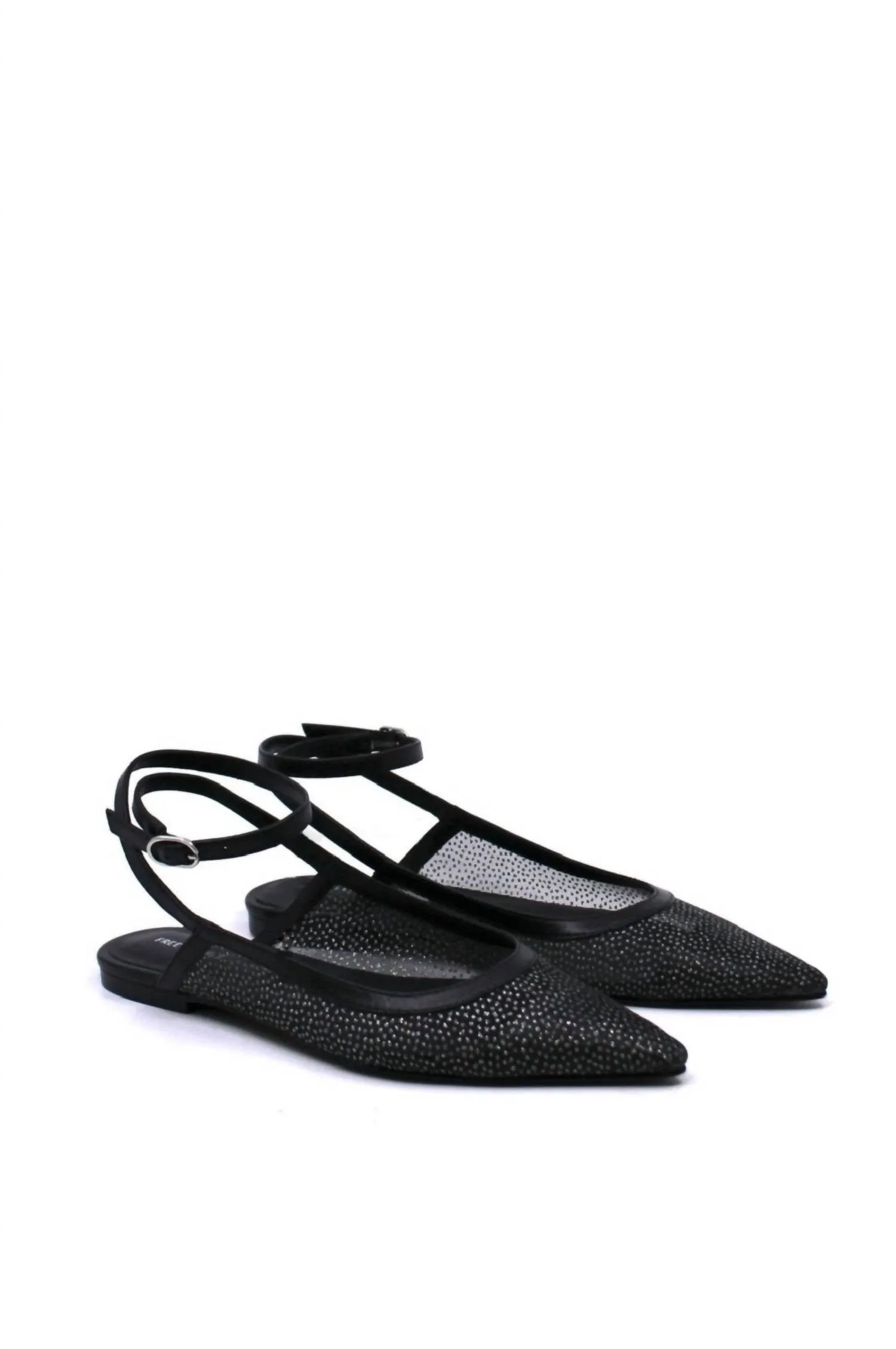 Women's Sheer Glitter Jules Flat In Black