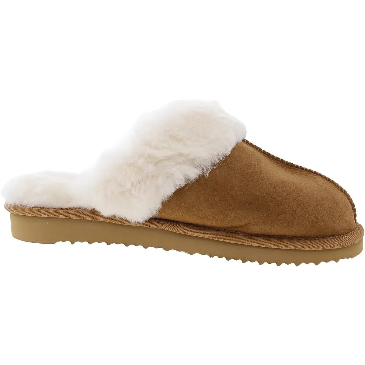 Womens Textured Suede Moccasin Slippers