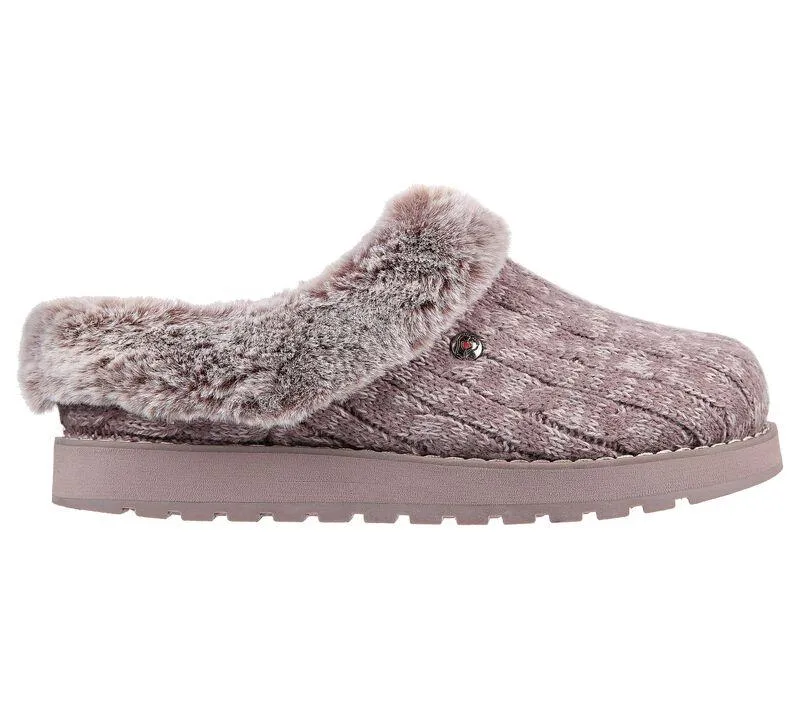 Womens Wide Fit Skechers Keepsakes Ice Angel Mule Slippers - Mauve